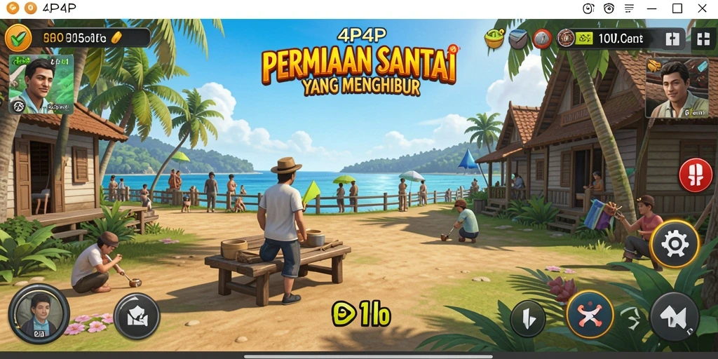 Screenshot utama menampilkan gameplay seru dari 4P4P.