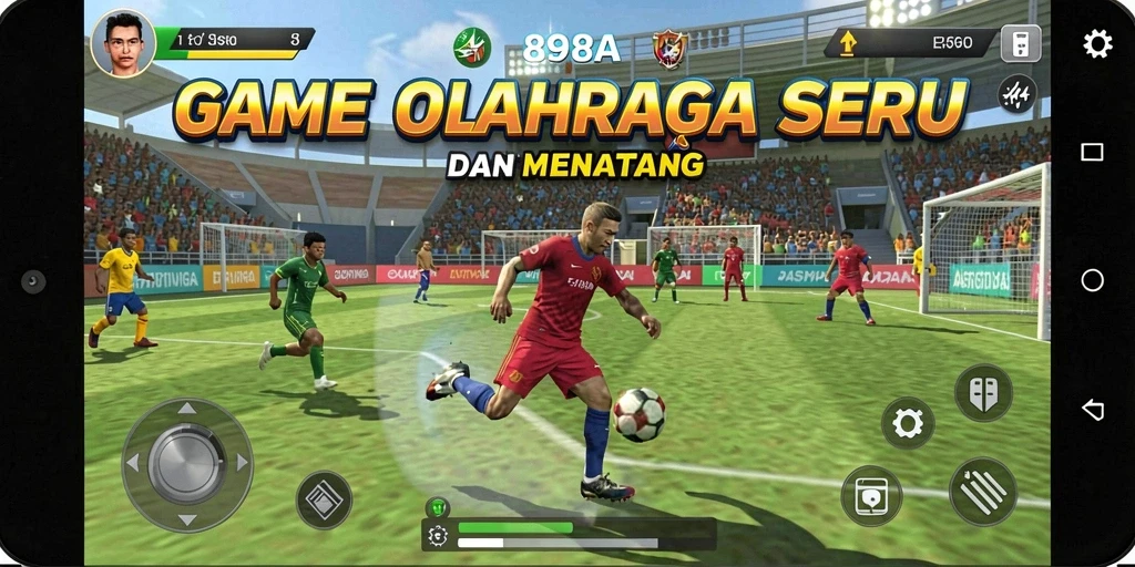 Tampilan gameplay yang mendebarkan dari 898A selama pertandingan olahraga.