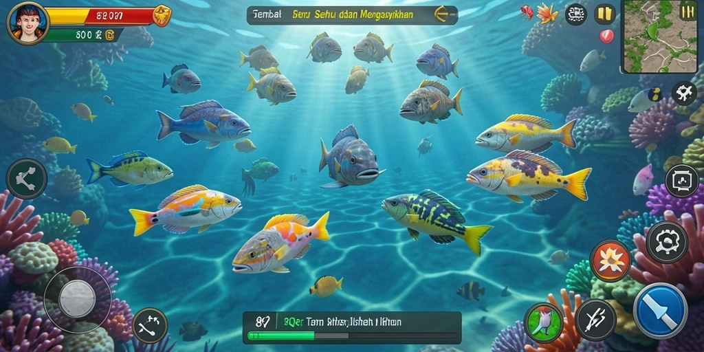 Tampilan gameplay Tembak Ikan yang seru dan menantang.