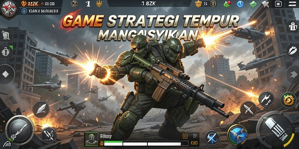 Tampilan gameplay menegangkan dalam pertempuran SLG 8ZK.