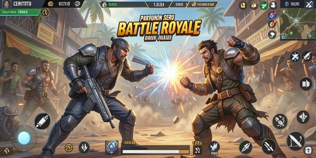 Gameplay CERITOTO yang seru dan kompetitif dalam Battle Royale.