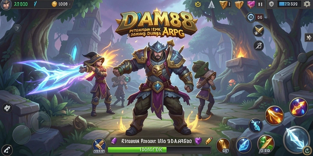 Screenshot dari gameplay menampilkan pertarungan epik di dunia DAM88.