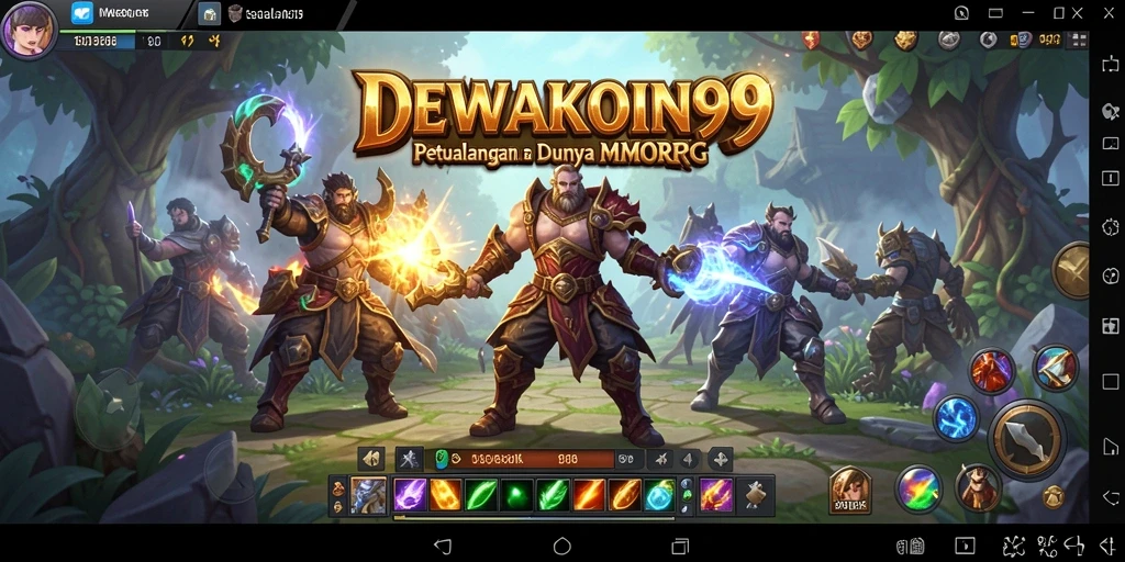 Gameplay seru DEWAKOIN99 dengan karakter dan monster fantastis.