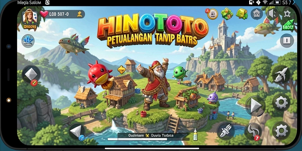 Gameplay HINOTOTO menampilkan petualangan seru di dunia terbuka.