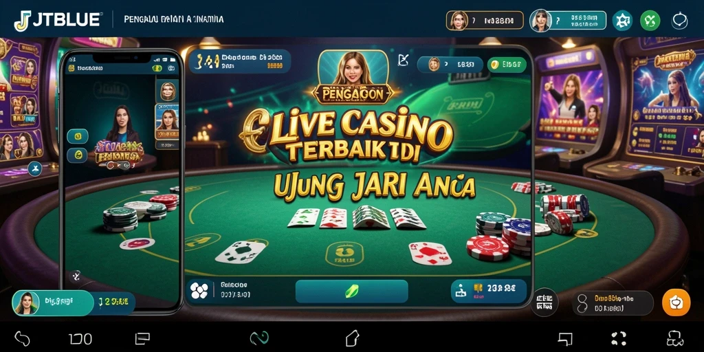 Gameplay Live Casino yang mendebarkan di aplikasi JTBLUE dengan dealer langsung.
