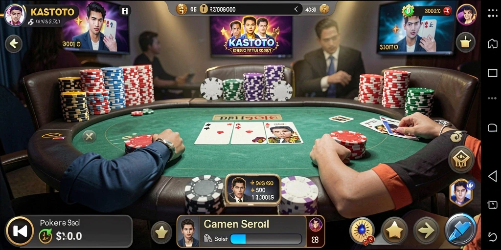 Screenshot KASTOTO menampilkan gameplay poker yang seru dan menarik.