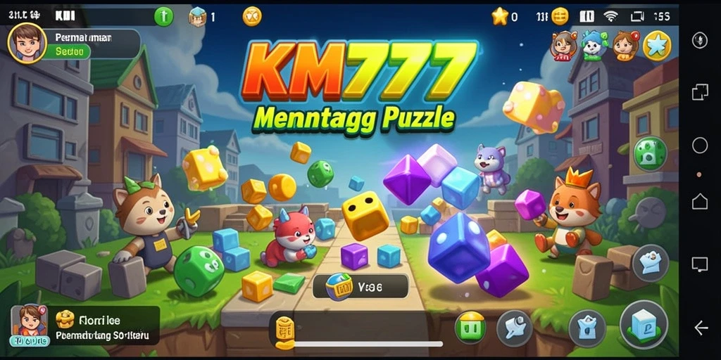 Gameplay KM777 menampilkan tantangan Puzzle yang seru dan interaktif.