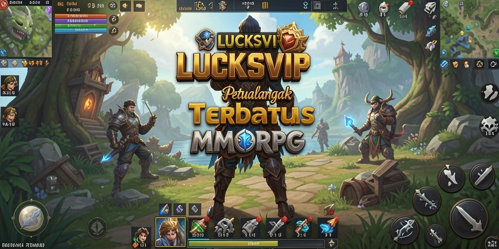 Tangkapan layar gameplay LUCKSVIP menampilkan petualangan seru di dunia MMORPG.