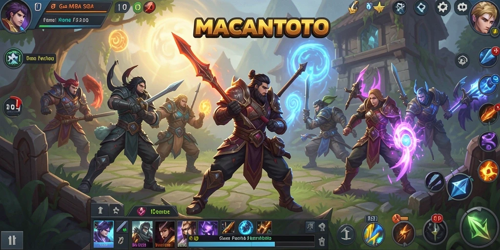 Tampilan seru dalam gameplay MOBA dari MACANTOTO.