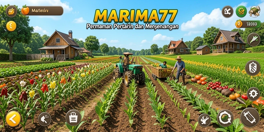Tampilan gameplay pertanian yang menarik dan interaktif.