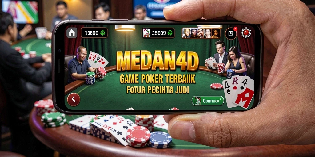 Tampilan gameplay seru MEDAN4D dengan pemain aktif di meja poker.