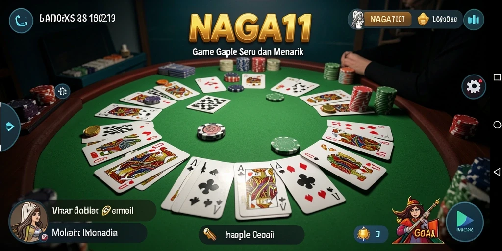 Tampilan gameplay Gaple yang menarik dan interaktif di NAGA11.