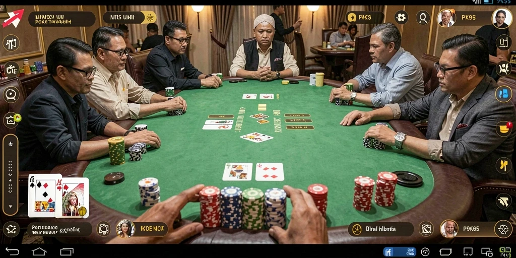 Tampilan gameplay PK95 yang menarik dan interaktif saat bermain Poker.