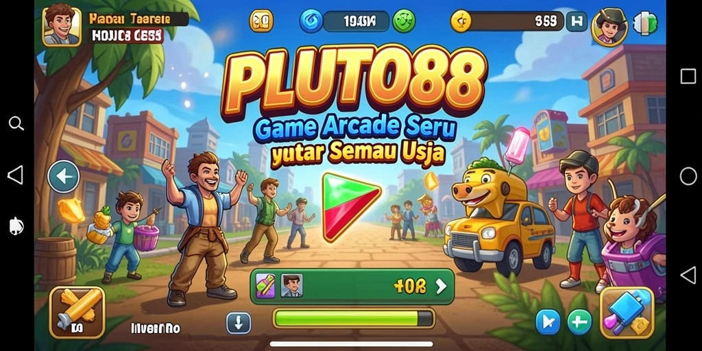 Tampilan gameplay seru PLUTO88 yang penuh warna dan aksi.