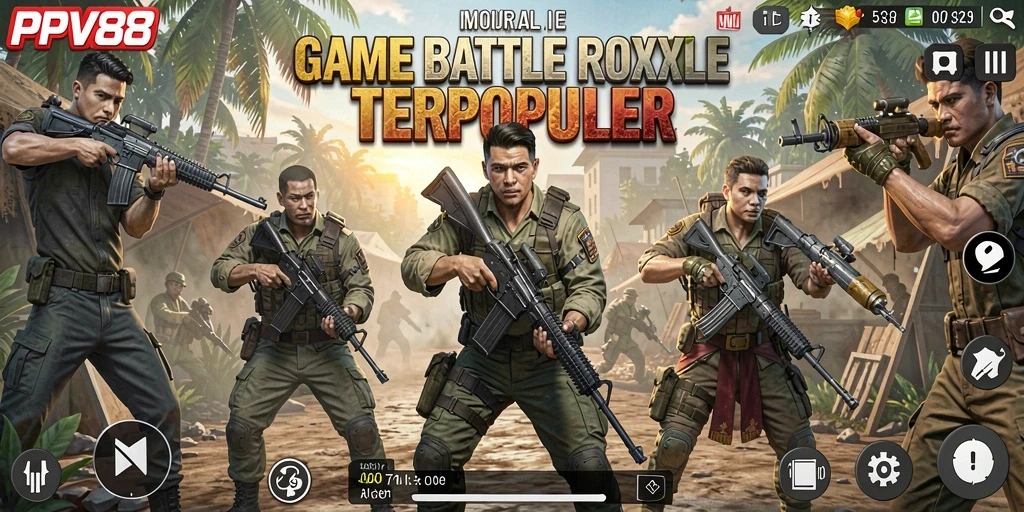 Tangkapan layar gameplay PPV88 yang menunjukkan aksi Battle Royale yang intens.
