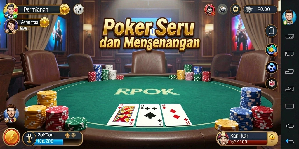 Tampilan gameplay RPOK dalam aksi Poker yang seru.