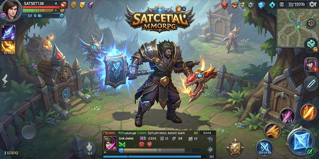 Screenshot gameplay SATSET138 menampilkan pertempuran seru di dunia MMORPG.